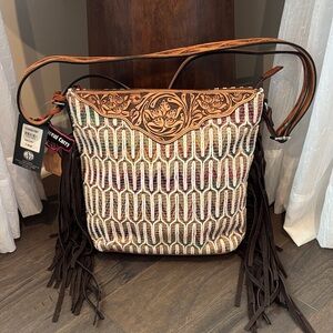 Angel Ranch Conceal Carry Genuine leather & textile,adjust strap,suede fringe